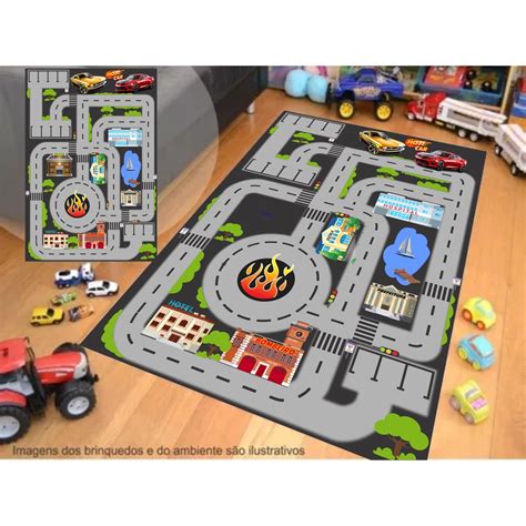 Tapete Brincar Carrinho Pista Hot Mini Cidade X Cm Lona Shopee Brasil