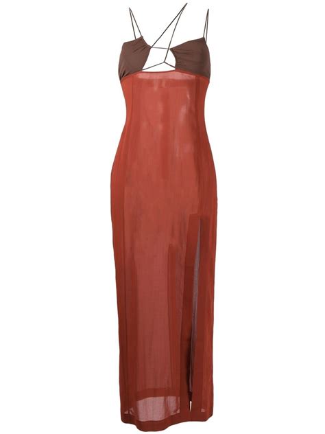 Nensi Dojaka Semi Sheer Maxi Dress Farfetch