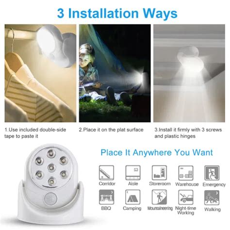 Dropship Wireless LED Spotlight 90 Degree Motion Sensor Night Lamp 360