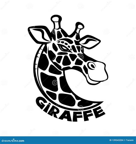 Giraffe Black Sign Stock Vector Illustration Of White 139543204