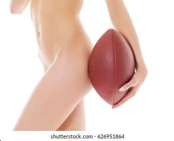 Beautiful Nude Woman Holding American Football Stock Photo 626951864 Shutterstock