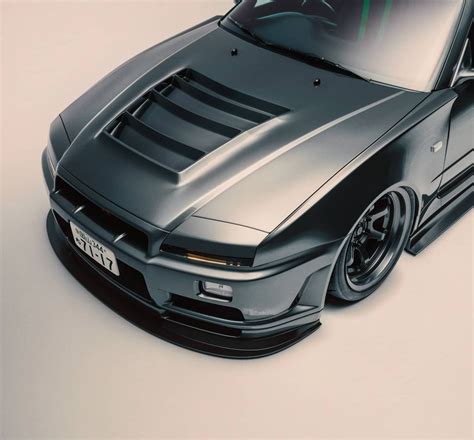 R34 Nissan Skyline Gt R Imagined With Pop Up Headlights Autoevolution