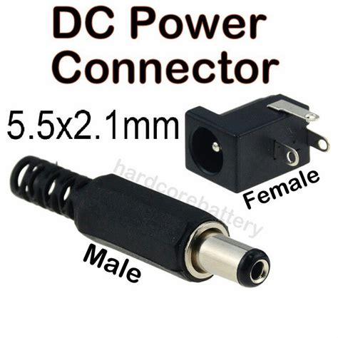 Dc Power Connector Adapter Jack Male Female Socket Diy 5521mm Plug Solder Wire Pin 3 12v