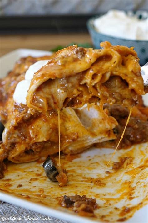 Cheesy Ground Beef Enchiladas - Great Grub, Delicious Treats