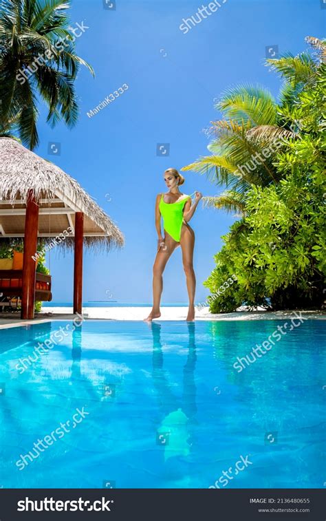 Sexy Woman Bikini Near Pool Maldives Stock Photo 2136480655 Shutterstock