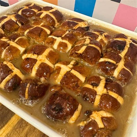 Sticky Toffee Hot Cross Bun Pudding The Best Sweet Recipe