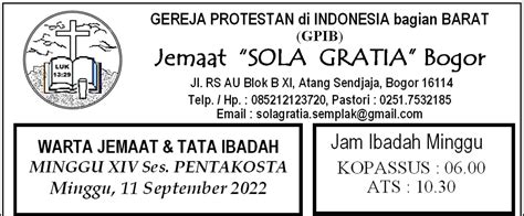 Tata Ibadah Ibadah Tutup Tahun 31 Desember 2022 Gpib Sola Gratia