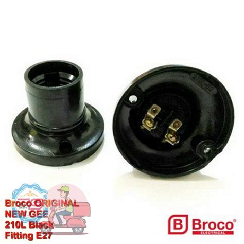 Jual Broco L Fitting Lampu E Plafon Tempel Hitam Bulat Ceiling