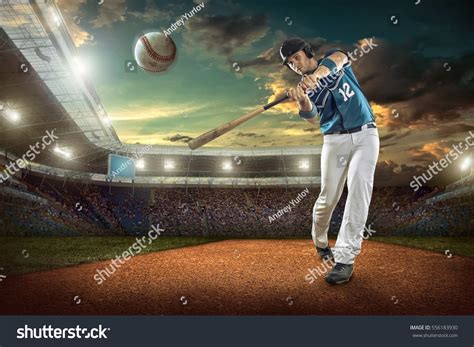 baseball players action  stadium stock photo  shutterstock