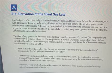 5-4: Derivation of the Ideal Gas Law An ideal gas is | Chegg.com