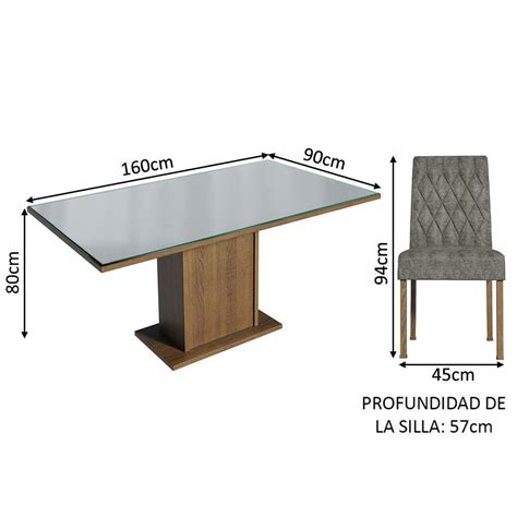 Juego De Comedor Madesa Marilia Con Sillas Grises Coppel