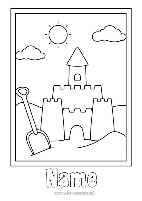 Coloring Page No2202 Summer Beach Easy Coloring Pages