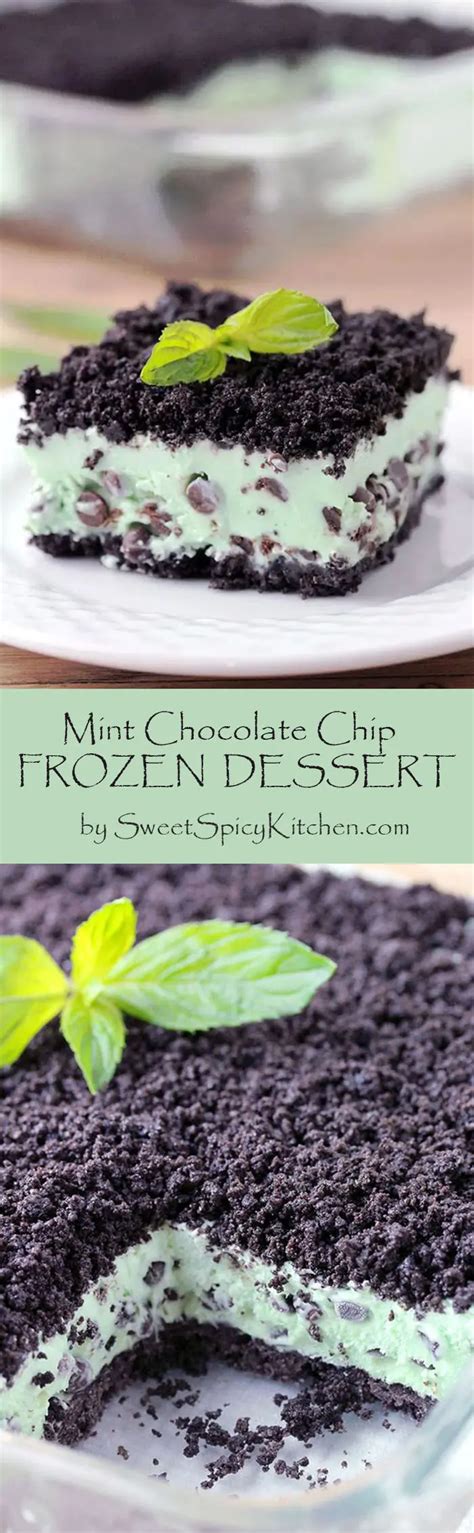 Mint Chocolate Chip Frozen Dessert Easy Refreshing Dessert