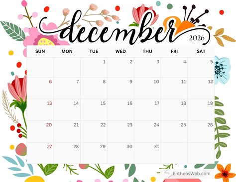 printable december  calendars entheosweb
