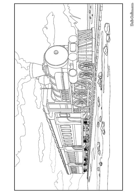 Раскраска Тяжелый паровоз | распечатать раскраски для детей