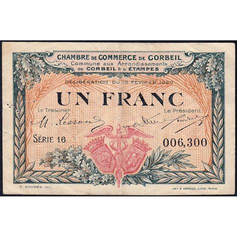 Billet Des Chambres De Commerce Corbeil Franc