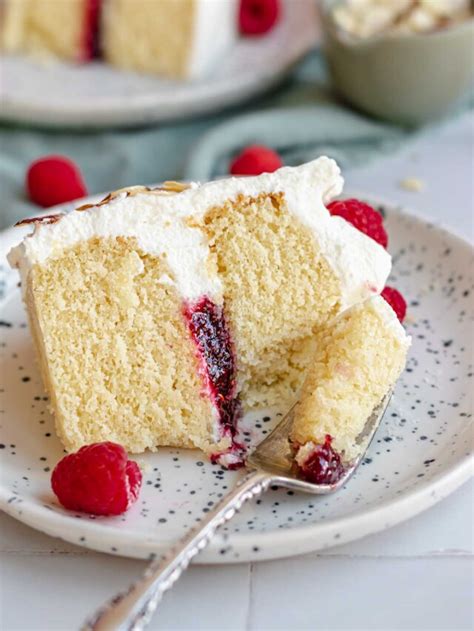 Soft Almond Cake With Raspberry Filling The Cozy Plum