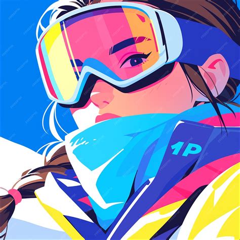 Premium Vector | Finnish Woman in Ski Instructors Gear on Slopes