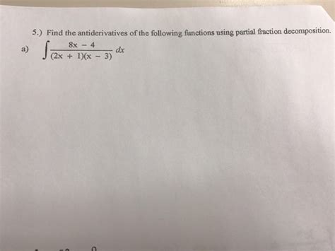 Solved Find The Antiderivatives Of The Following Functions Chegg