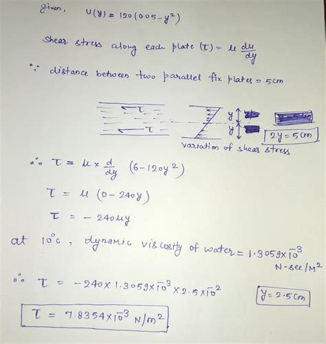 Solved Consider A Fluid Flow Between Two Parallel Fixed Plates Cm