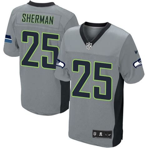 NFL Richard Sherman Seattle Seahawks Elite Nike Jersey - Grey Shadow