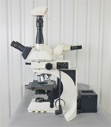 Leica Dmlb T Microscope W Dual Viewing Attachment C Mount Camera