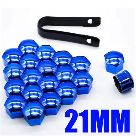 Sales Pcs Mm Blue Red Car Wheel Nut Caps Grandado