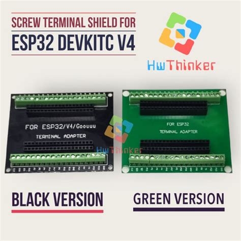 Jual Terminal Screw Shield 38PIN GPIO Expansion Board for ESP32 devkitC V4 - Shield Black - Kota ...