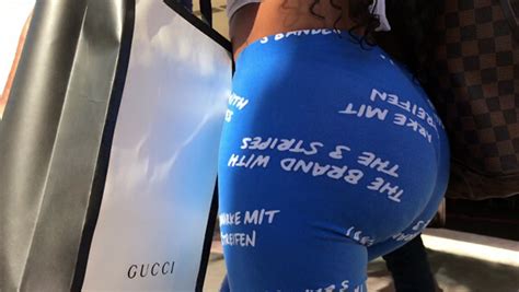 Latina Booty Blue Leggings Candid Creeps