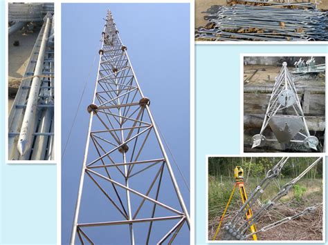 Galvanized Round Steel Guyed Communication Tower China Communication