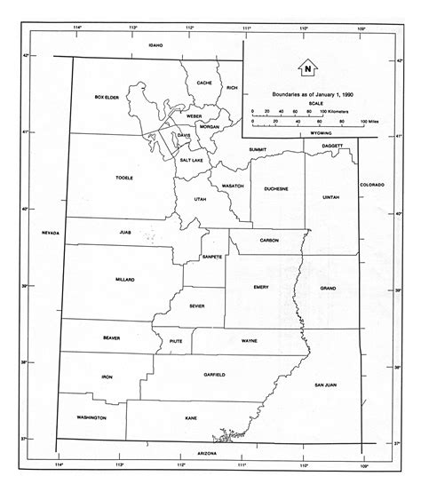 Administrative Map Of Utah State Utah State Usa Maps Of The Usa