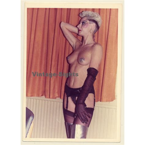 Slim Punky Semi Nude With Futuristic Make Up New Wave Vintage Photo GDR S