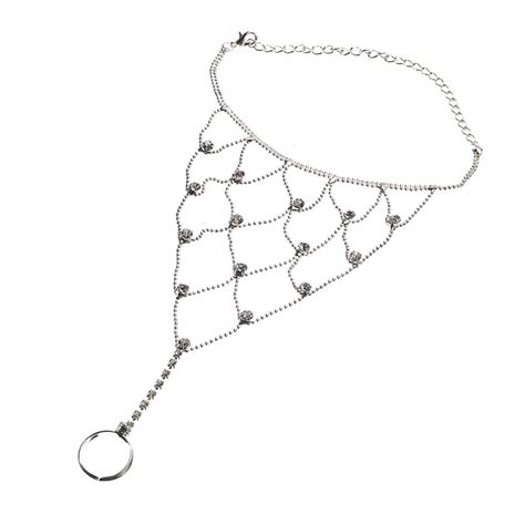 Netto Mesh Hand Chain Armband Met Vinger Ring Brui Grandado