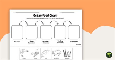 Ocean Food Chain - Cut and Paste Worksheet | Teach Starter - Worksheets Library