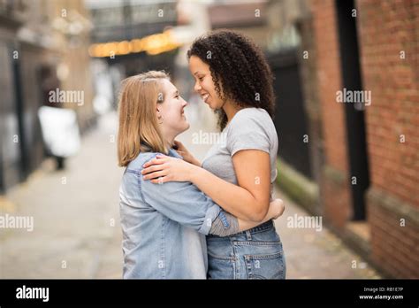 Lesbian Couple Hugging Each Other Stock Photo Alamy