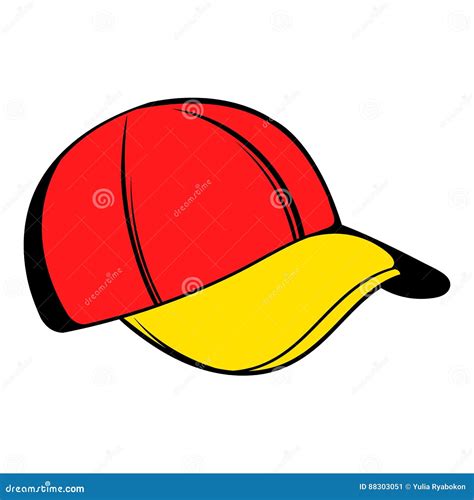 Icono De La Gorra De Béisbol Historieta Del Icono Ilustración del