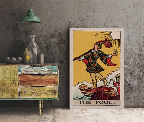 fool tarot card print  fool card poster  frame etsy