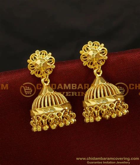 ERG725 Simple Daily Wear One Gram Gold Small Jhumkas Designs Buy Online