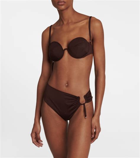 Le Bas Aouro Bikini Bottom In Brown Jacquemus Mytheresa