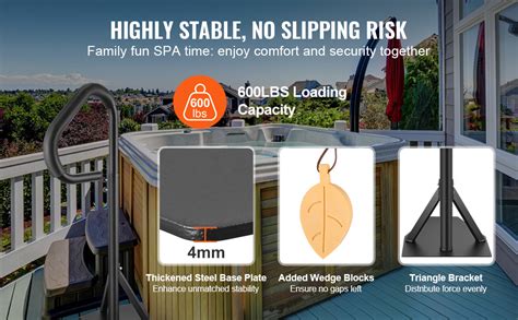 VEVOR Hot Tub Handrail Rotatable Spa Side Handrail With