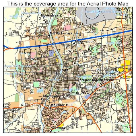 Aerial Photography Map Of Aurora Il Illinois