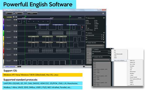 Amazon.com: LA1010 USB Logic Analyzer 16 Input Channels 100MHz with The ...