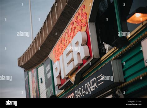Skegness Pier Sign Stock Photo Alamy