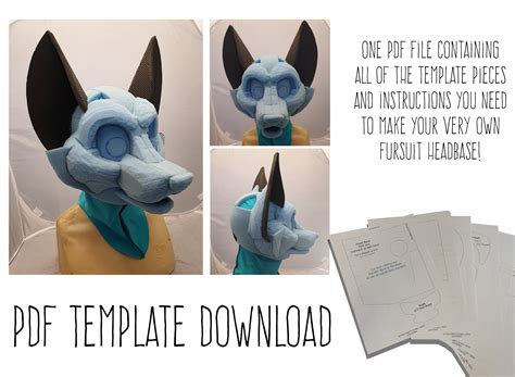Pdf Template Fursuit Head Base Deer Digital Download Atelier Yuwa