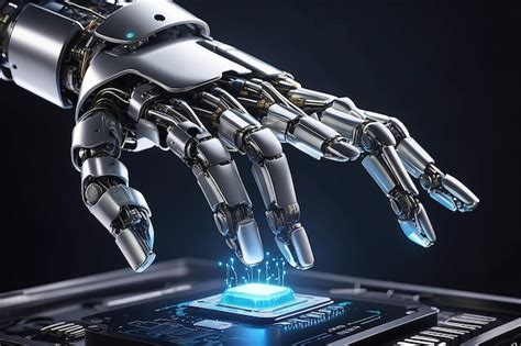 Premium Photo Artificial Intelligence An Andriod Robot Hand Holds An