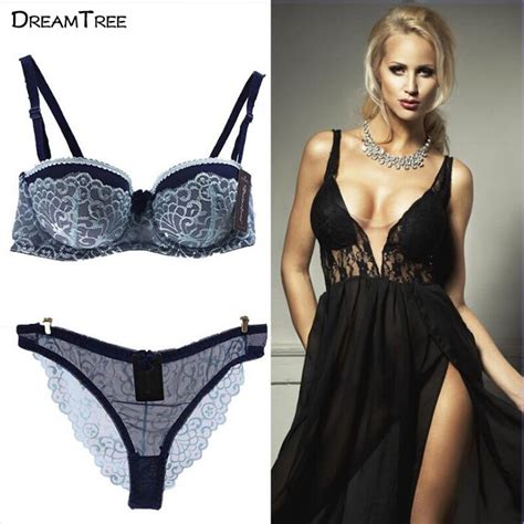 Dream Tree Sexy Underwear Women Push Up XXX Bra And Brief Panty Set Hot Sexy Girls Wearing Lace