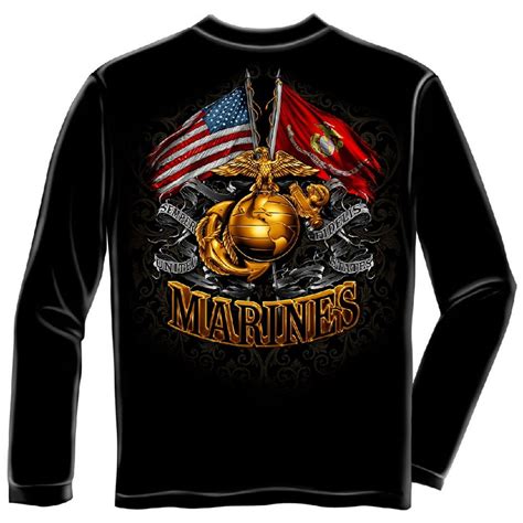 Erazor Bits Us Marines Double Flag Gold Globe Marine Corps Long