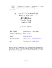 Psy Syllabus Pdf Universit D Ottawa University Of Ottawa Cole