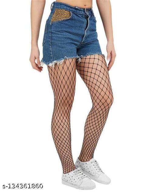 Women S High Waist Nylon Fishnet Lingerie Stockings Pantyhose With Descent Look Black Free