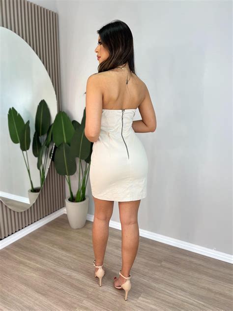 VESTIDO CURTO NUDE Imperio Da Moda